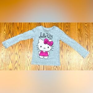 🎀HELLO KITTY🎀 lace/glitter long sleeve T gray sz5T 90%cotton/10%polyester🌟GUC🌟